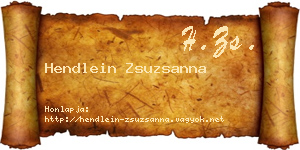 Hendlein Zsuzsanna névjegykártya